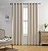 MIUCO Room Darkening Grommet Blackout Window Curtains Panels for Bedroom Set of 2 52x84 Inch Begie, Bonus 2 Tie Backs Included