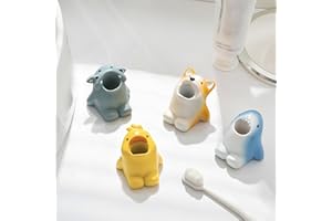 Creative Cartoon Animal Toothbrush Holder,Cute Shark Resin Statue for Bathroom Decor and Desk Organizer,Fun Gift