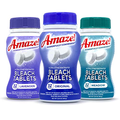 AMAZE! Ultra Concentrated Bleach Tablets for Laundry and Home Cleaning. (32 Count Original)
