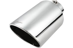 Upower 5" Inlet 10" Outlet Exhaust Tip 5 to 10 Inch 18" Long Diesel Exhaust Tailpipe Tip Stainless Steel Rolled Edge Bolt-On Diesel Pipe Universal For Car Truck