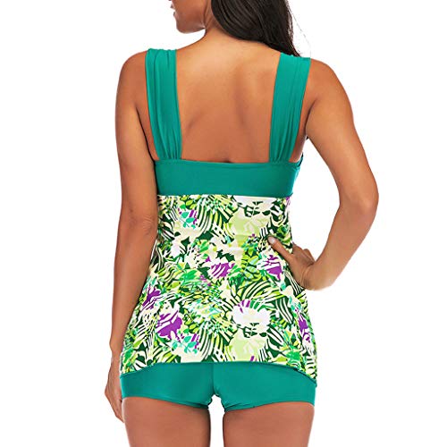 Onegirl Swimsuit for Women Two Piece with Boy Shorts Plus Size Bow Strap Swimwear Tankini Swimjupmsuit Bathing Suits Green