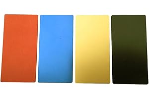 Ebamaz Anodized Aluminium Laser Engraved Mount Metal Plate Etching Sheets 100X50mm Round Corner with Adhesive­ (1 Color 1PCS, Blank, 4PCS)