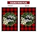 BLKWHT Red Black Buffalo Boxwood Wreath Small Garden Flag Vertical Double Sided Farmhouse Merry Christmas Burlap Yard Outdoor Decor 12.5 x 18 Inches