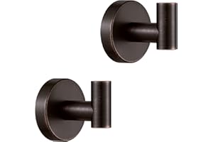 AIRBATH Bronze Towel Hooks,Bathroom Robe Hook Oil Rubbed Bronze,Bath Farmhouse Coat Clothes Wall Hook Antique Wall Mounted 2 
