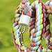 Rope Bungee Perch Bird, 83inch Kintor Pure Natural Colorful Bead Cage Chewing Toys for Small Medium Parrot (83inch Length)