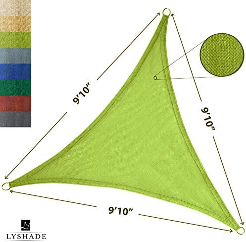 LyShade 9'10 x 9'10 x 9'10 Triangle Sun Shade Sail Canopy (Lime Green) - UV Block for Patio and Outdoor