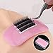 2PCS Silicone Eyelash Holder Pad for Eyelash Extensions, 4.3'' x 2.2'' Lash Stands Forehead Glue Pallet (Pink)