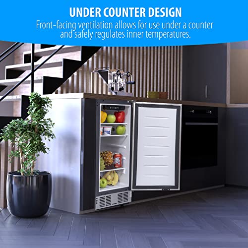 Deco Chef 15Inch Under Counter Mini Fridge, Stainless Steel Finish
