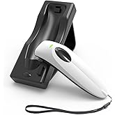Bluetooth Wireless Handheld Barcode Scanner with Base 2.4G Wireless+USB Wired 1D 2D Barcode Scanner QR PDF417 Data Matrix UPC Rechargeable Bar Code Scanner for Laptops/PC/Android/Apple iOS