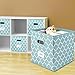 homyfort Cube Storage Organizer Bins 11x11 - Fabric Storage Cubes Bin Foldable Baskets Square Box with Labels and Dual Plastic Handles for Shelf, Nursery, Cabinet, Clothes, Toys, Set of 6 (Teal Blue)