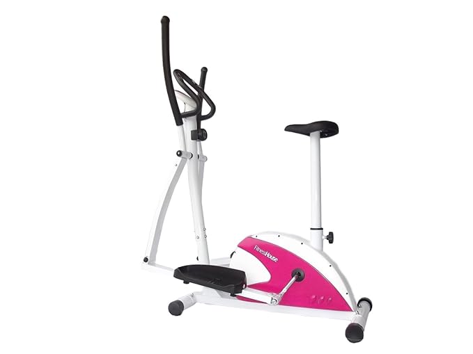 title=Fitness House Dual Fh, Ellittica e Cyclette 2 in 1 Unisex Adult, Bianco,