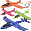 4 Pack Airplane Toys, Upgrade 17.5″ Large Throwing Foam Plane, 2 Flight Mode Glider Plane, Flying Toy for Kids, Gifts for 3 4 5 6 7 Year Old Boy, Outdoor Sport Toys Birthday Party Favors Foam Airplane