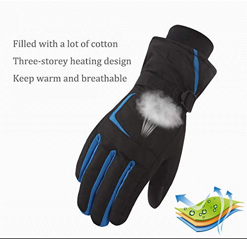 Aisprts Ski Gloves Men and Women Winter Touch Screen Gloves Windproof Waterproof Outdoor Snow Snowboard Warm Gloves (Brown) - Thumbnail 3