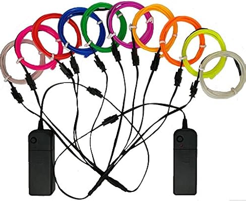 Tghcp 10x3ft Neon Glowing El Wire With Battery Pack 10 Colors Amazon Sg Automotive