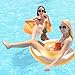 Gorse Transparent Inflatable Tube Swim Tube Glitter Swim Ring Raft Durable Round Summer Pool Float Inflatable Swim Inner Tube for Adults Summer Swim Pool Thicken (Gold 35.4inch)