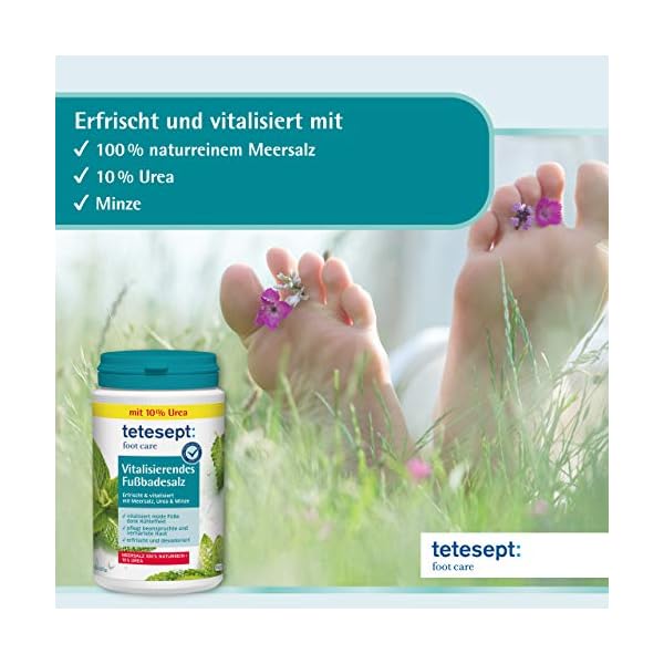 tetesept Foot Care Vitalising Foot Bath Salt - Foot Bath Additive with Sea Salt, 10% Urea and Essential Oils - Foot Salt…
