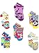Hasbro My Little Pony Girls 6 pack Socks (Shoe: 7-10 (Sock: 4-6), Grey/White Ponies)