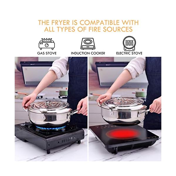 Deep-Fryer-Pot304-Stainless-Steel-with-Temperature-Control-and-Lid-Japanese-Style-Tempura-Fryer-Pan-Uncoated-Fryer-Stainless-Steel-Cookware-Gas-Stove-Silver-20cm79inch Deep Fryer Pot,304 Stainless Steel with Temperature Control and Lid Japanese Style Tempura Fryer Pan Uncoated Fryer…