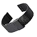 YISUYA 22mm Solid Milanese Mesh Stainless Steel Strap with Hook Buckle Classic Black Watch Band Straps 2.2cm