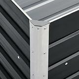 vidaXL Garden Raised Bed Galvanised Steel Anthracite 240x40x77 cm view 4