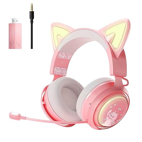 SOMIC Cat Ear Headphones, Wireless Gaming Headset
