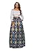 Lovezesent Women's African Print High Waist A Line Maxi Skirt Wedding Dress Green X-Large