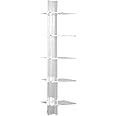 Proman Products WM17261 Mounted Spine Bookshelf,Wall Mounted Shelves, Spine Book Tower Decor, Clear Acrylic, 8" D x 9.5" W x 37" H