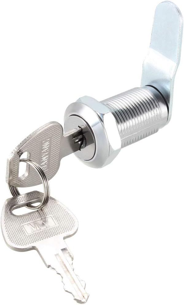 sourcing map Cam Lock 1-1/8" Cylinder Long Cabinet Locks with No.4 Cam, Fits for 7/8" Max Thickness Panel, Keyed Different 2Pcs - Image 5