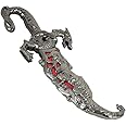 Trendy Zone 21 10” Dragon Dagger Knife, Stainless Steel Fixed Blade Knife, Metal Handle & Sheath, Decoratives Dragon Shape Design Intricate Carvings, Gift for Any Occasion