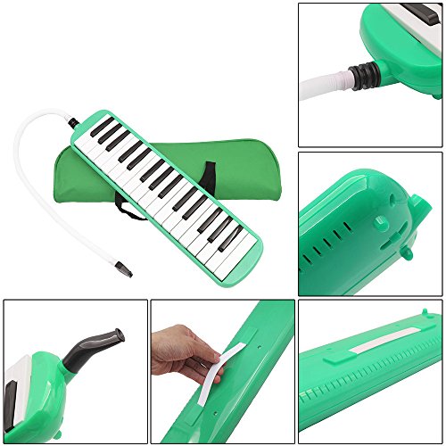 Soogo Melodica with Mouthpiece & Hose & Bag for Children (32-Key Green)