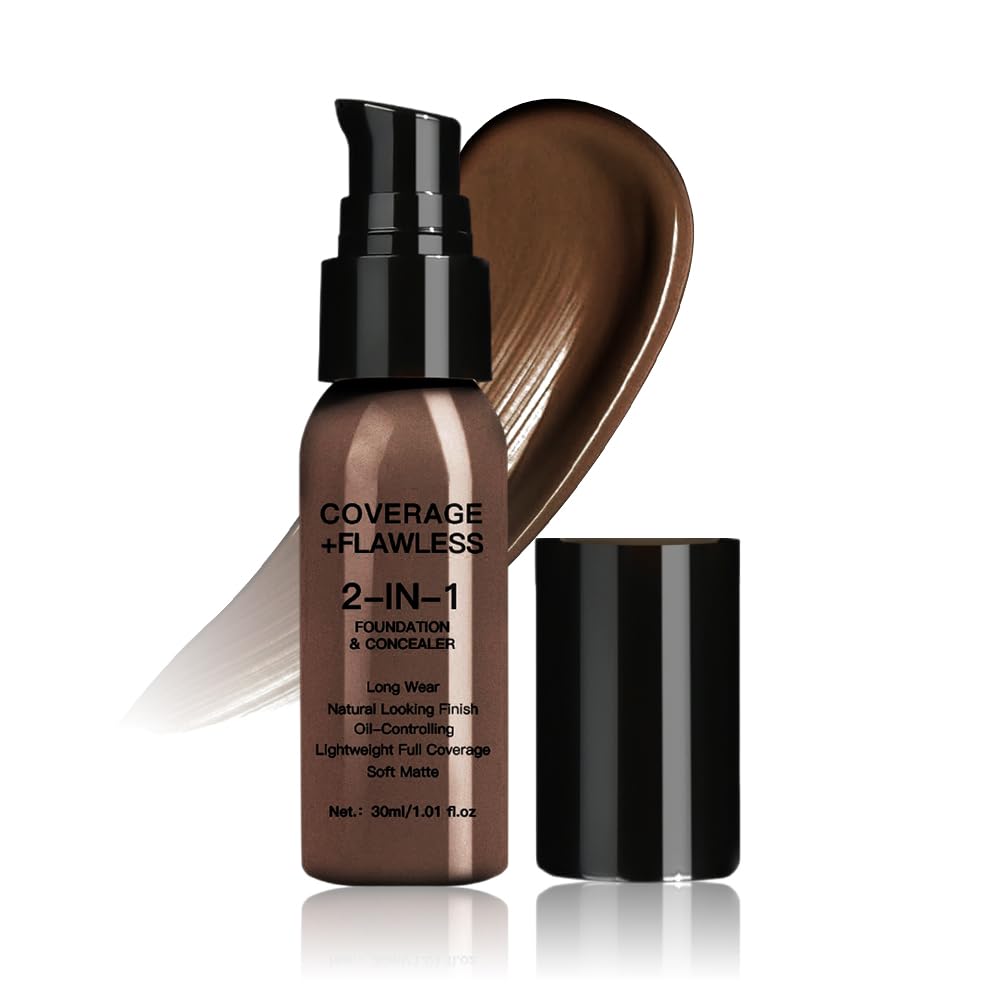 Photo 1 of ** FACTORY SEALED**
QIDSTERS 2 in 1 Foundation Concealer, Lightweight Creamy Long Lasting Face Makeup for Combination Oily Skin, Conceals Dark Circles Under Eyes Dark Spots and Blemishes, Vegan Cruelty-Free, Deep
