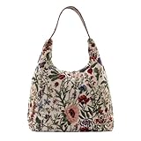Signare Tapestry Women's Top Zip Hobo Shoulder Bag with Sunflower Poppy Butterfly and Dragonfly (HOBO-MGD)