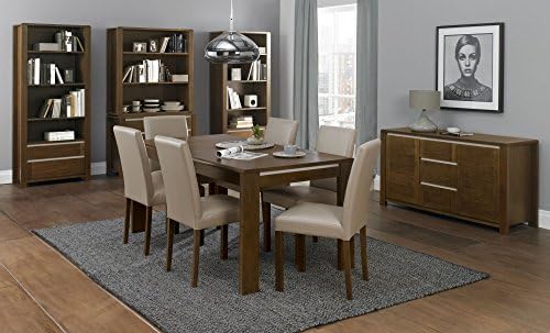 Coastlink Osaka Walnut Extension Dining Set For 6 - 66" Table and Bonded Leather Chairs