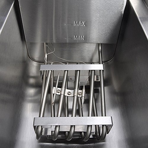 WeChef 11.7L Commercial Electric Deep Fryer Countertop Restaurant Fryer Stainless Steel Timer and Drain