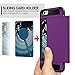 iPhone 5S Case, iPhone 5 Case, Vofolen Impact Resistant iPhone 5S Wallet Case Hybrid Bumper Armor Snap-on Black Soft Rubber Cover Protective Shell Card Holder for iPhone 5 5S SE - Purple