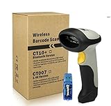 HAMSWAN Bluetooth Wireless USB wired Handheld Bar Code Scanner Barcode Reader for iPhone iPad(support Virtual keyboard), 200 Scans/Second, Single-line 256K Storage