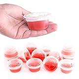 Clear Plastic Jello Shot & Condiment Sauce Disposable Cups with Lids for Restaurants, Party Supplies, Dips, Art Paint, Souffles (4 Ounce, 125 Pack)