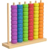 Color Matching Stacking Puzzle Game, Fast Pattern Challenge Ring Stack Puzzle for 2 Players, Competitive Tabletop Puzzle Game Set Including Shelves and Rings (1pcs)