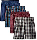 Fruit of the Loom Men's Premium Woven Boxer (4 Pack), Tartan, X-Large