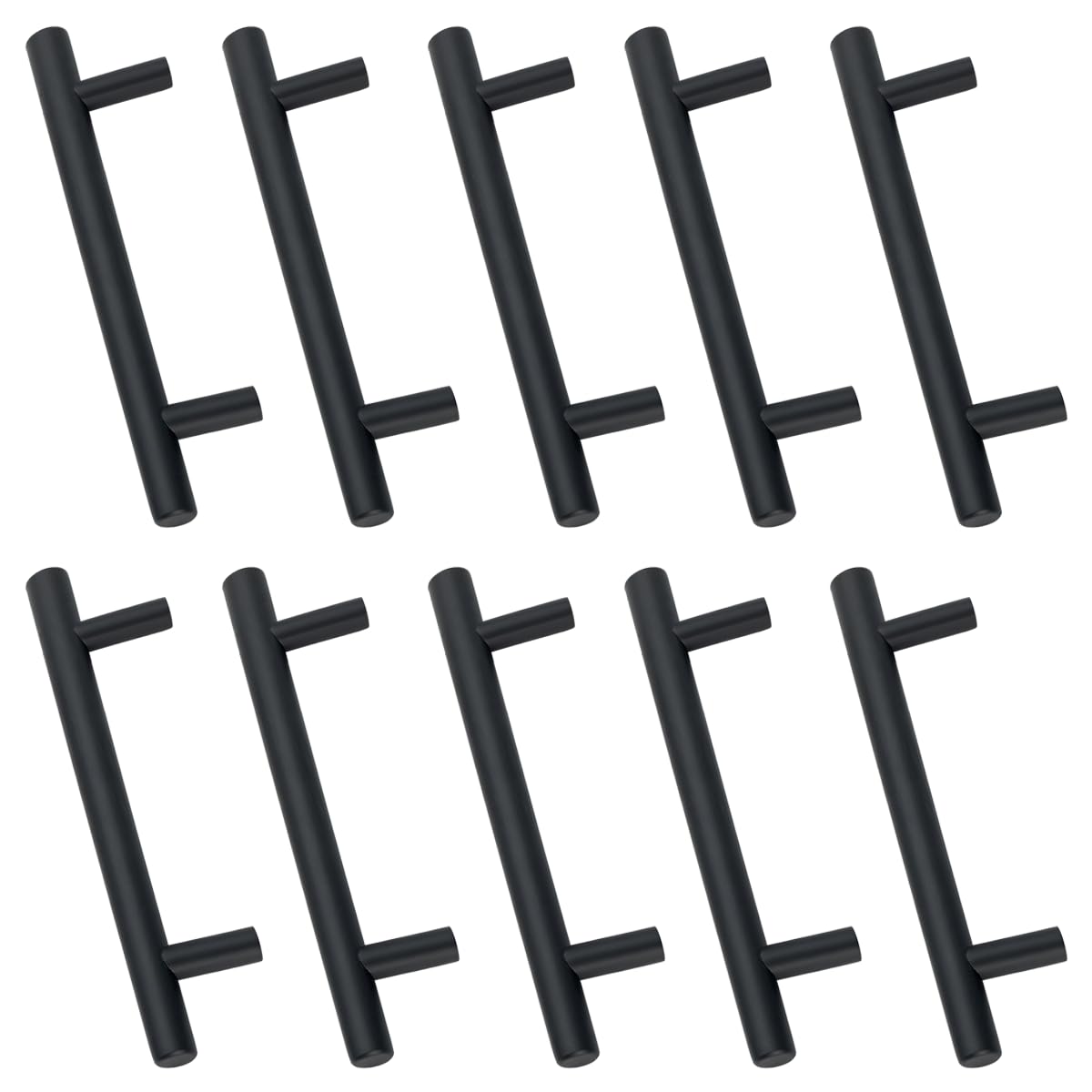 Drenky 10pcs Black Alloy Stainless Steel Sliding Door Pull Handle Kitchen Cupboard Drawer Handle Pull Cabinet Handle with Screws 128mm Hole Centers