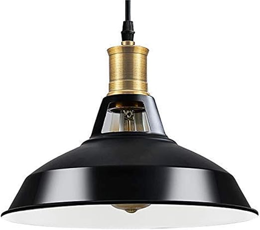 louvra lampara vintage colgante de techo industrial e27 led retro para restaurante bar cafeteria etc color negro