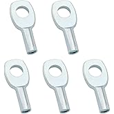 JianLing 5PCS Wire Rope Hole Replacement Terminals 1/8-inch Hole Connectors Galvanized Fish Eye Terminals for 5mm High Pulley Fitness Rope Connectors Weightlifting Equipment