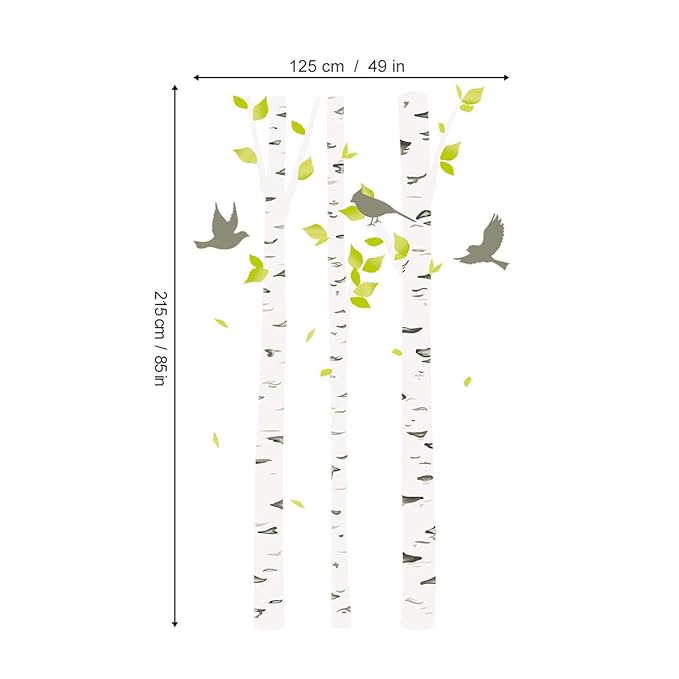 Decalmile Wandtattoo Birke Weiss Wandsticker Baume Wald Vogel Wandaufkleber Kinderzimmer Babyzimmer Schlafzimmer Wohnzimmer Wanddeko Sidra Hospital