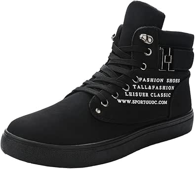 Amazon.com: Botines deportivos para hombre, de cuero y tela, para invierno  y primavera : Ropa, Zapatos y Joyería