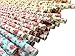 75-Pack Eco-Friendly Biodegradable Paper Straws - Vintage Rose & Floral Design in Pink, Blue, Yellow - Disposable Straws for Parties By JPACO
