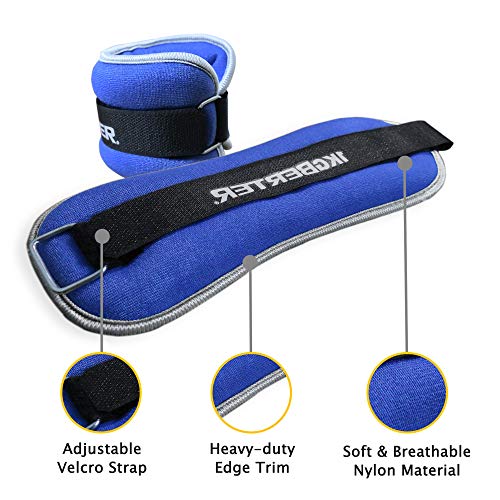 BERTER Small Ankle Wrist Weights, MINI Leg Arm Hand Cuff Weights for Women Men Kids Toddler Children, Exercise Equipment with Adjustable Straps for Fitness Gym Dancing Walking Aerobics (1 Pair, 2lb)