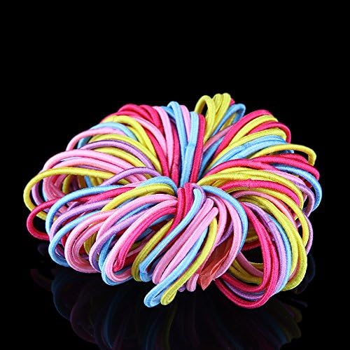 100pcs/lot Elastic bands Ponytail Holder Rubber Hair Elastic Accessories for Girls Women Multicolor Tie Gum Hot Sale