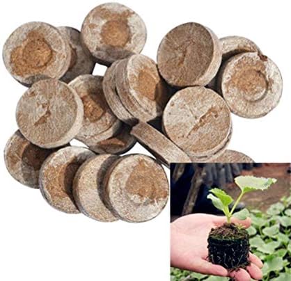 TableRe 20 PCS Seed Starting Plugs Pallet Seedling Soil Block Biodegradable for Garden Plants Flowers, Diameter (30 mm)
