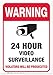 (2 Pack) Video Surveillance Vinyl Sign Sticker - 7x10” Sticker Self-Adhesive Decal Poster - Weatherproof, by ARMO