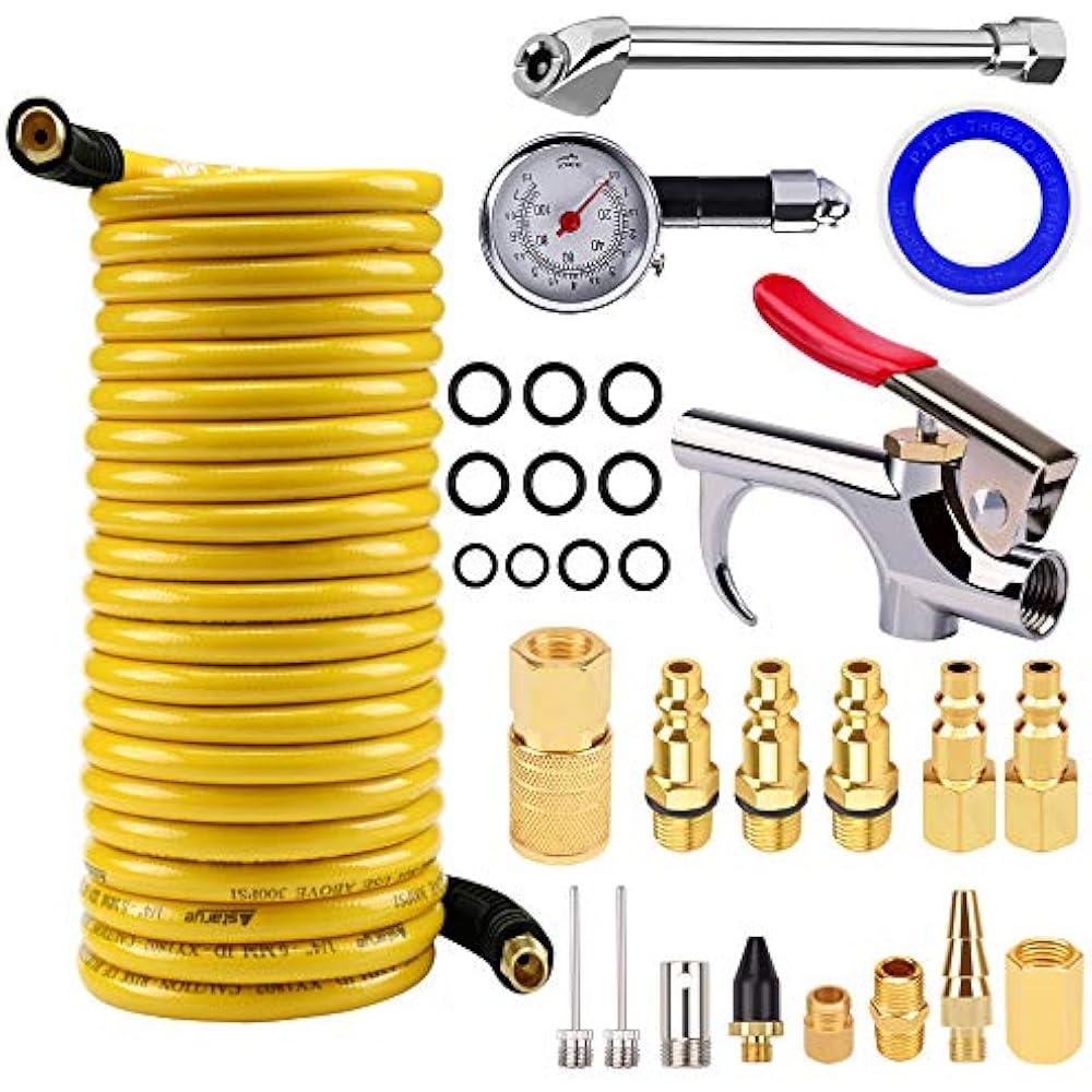 1/4"X 25FT PVC Air Compressor Hose With 18 Piece Tool And Accessory Kit. eBay